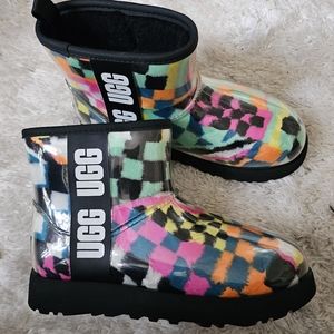 UGG Kids Classic Clear Mini Checks Waterproof Boots